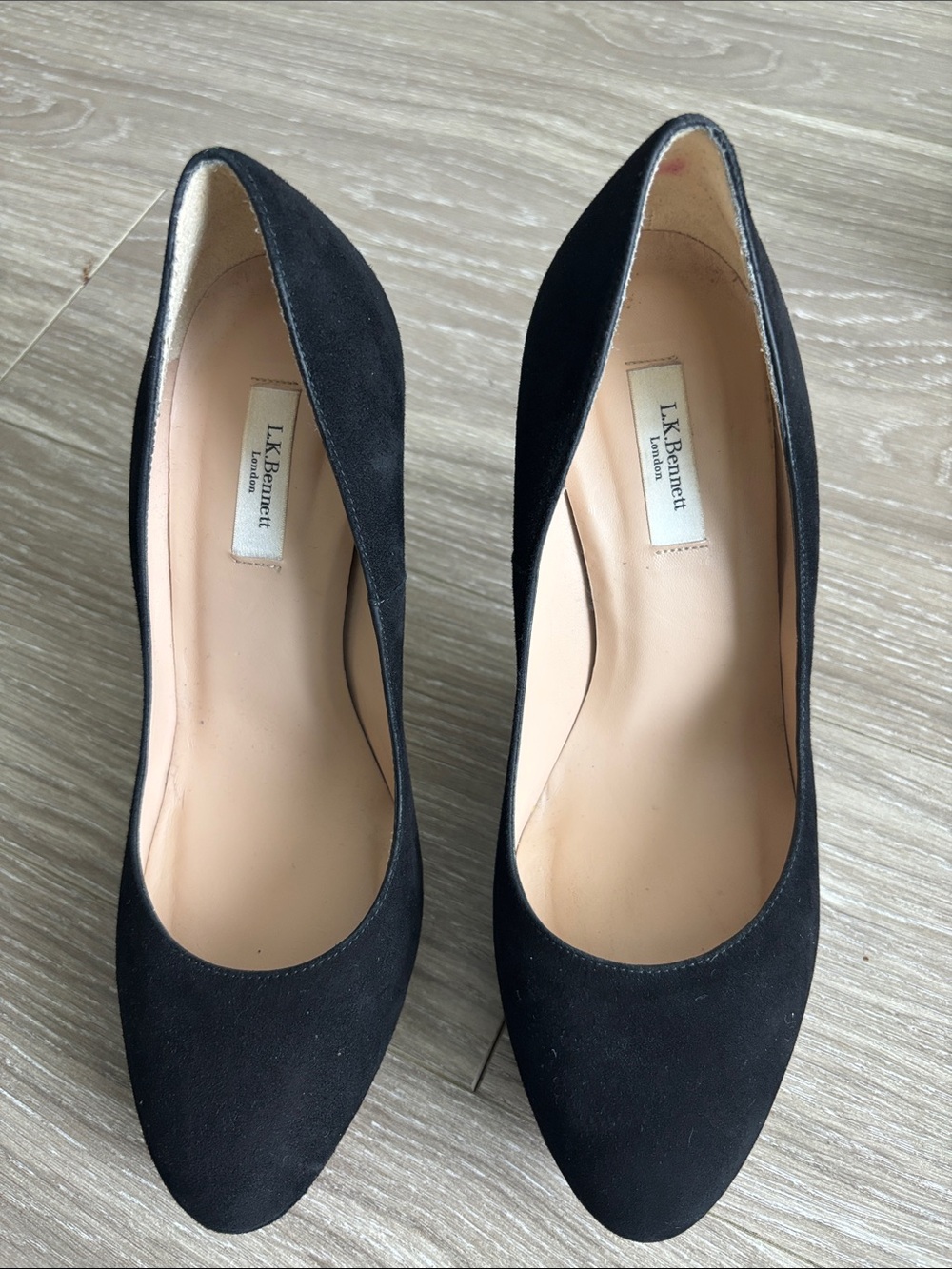 LK Bennett Black Suede Pointed-Toe Pumps